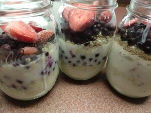 Overnight oats are great with fruit!