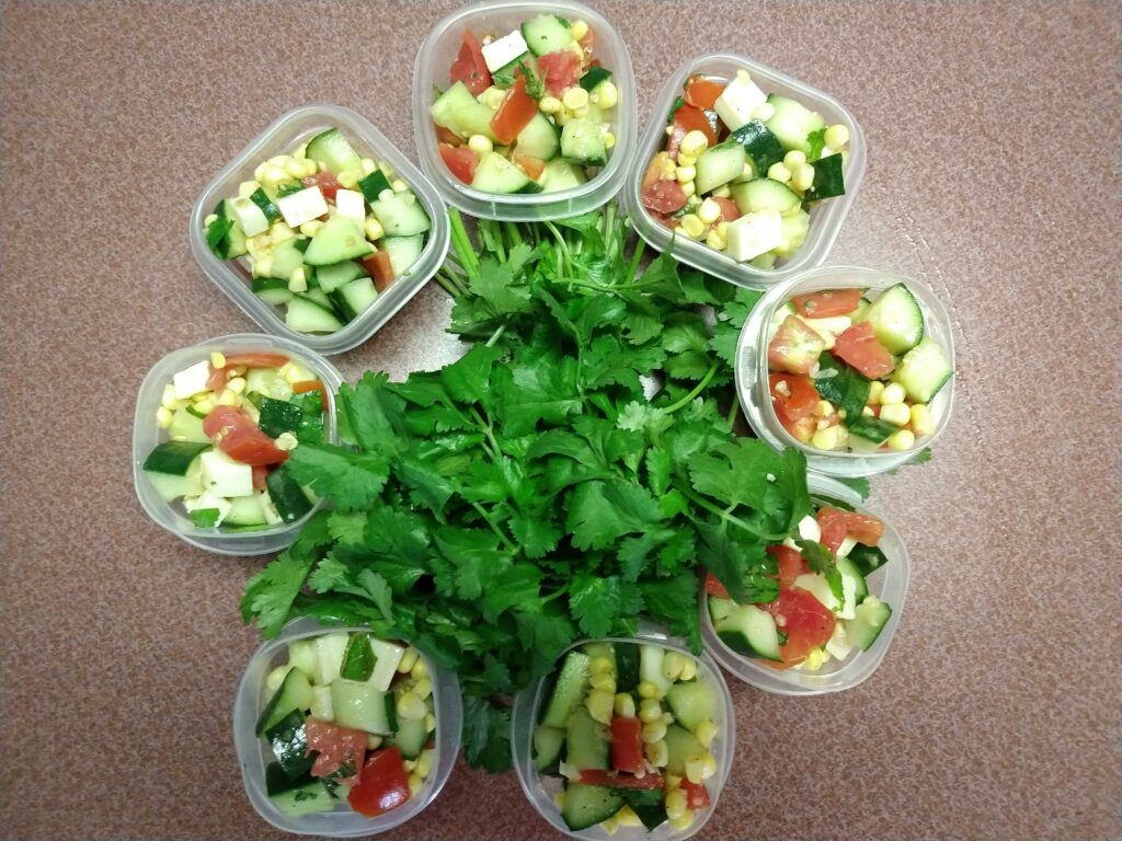 BEST Tomato, Cucumber Salad Recipe w/ Corn Meal Plan Fix